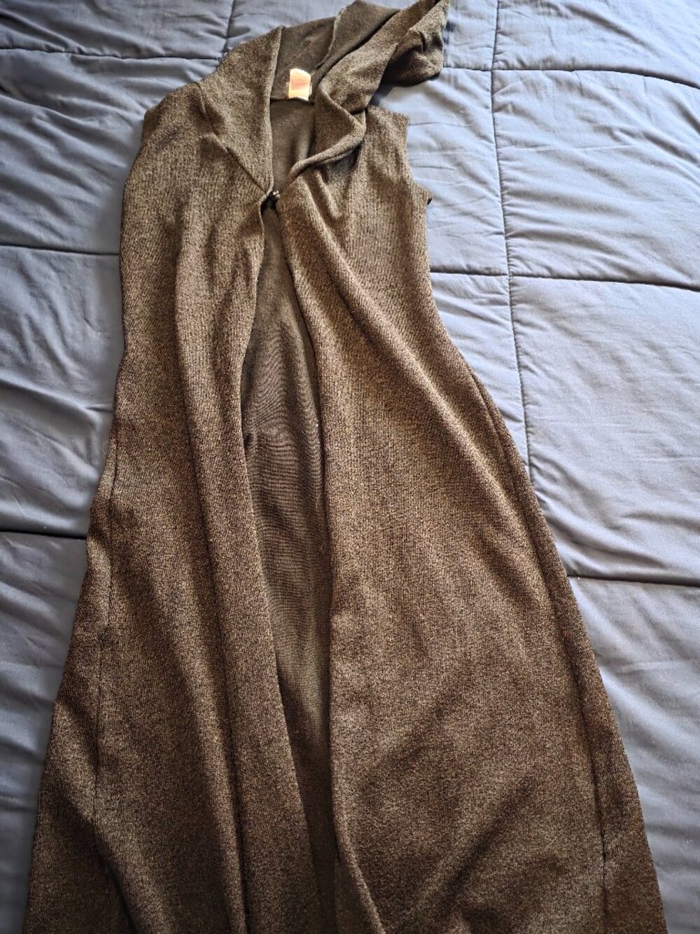 Hooded Sleeveless Long Vest Sz M